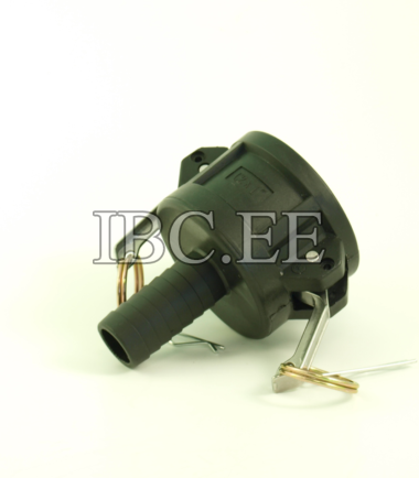 2" Camlock coupler type C x 1" (55mm) hose tail Arms, pin, ring Stainless Steel PP