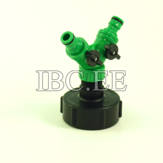 3/4" BSP male x S60X6 female buttress and Plastic Hose Pipe Tool 2 Way Connector 2 Way Tap Garden