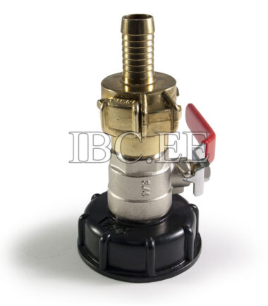 Adapter IBC - Geka coupling S60X6 female 3/4'' valve MM DN20 PN30 nikkel Geka hose brass 17 mm