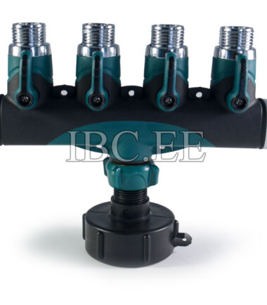 IBC connector S60X6 4 Way Tap Connectors 34'' male thread for Garden Irrigation System plastik
