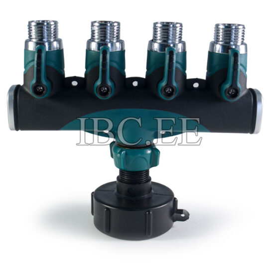 IBC connector S60X6 4 Way Tap Connectors 34'' male thread for Garden Irrigation System plastik