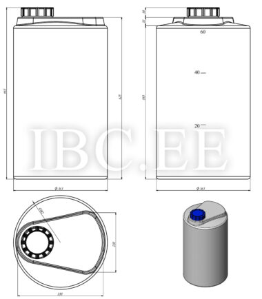 UHP säiliö Verticon Chemo Transport V-60 (60L)